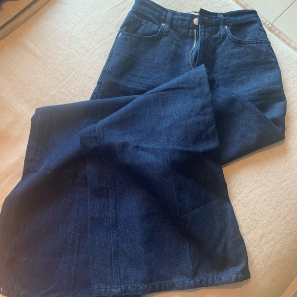 FREE PEOPLE Dark Denim Wide Legged Jeans NWOT - Picture 7 of 8